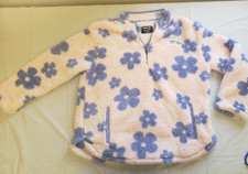 Sherpa Flower Print Quarter-Zip Hurley Girls Jacket L 14/16 Super Soft and Cozy