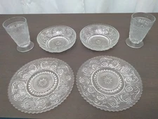 Depression Glass Breakfast Set for 2-Clear