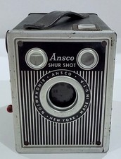 VINTAGE ANSCO SHUR SHOT BOX CAMERA BINGHAMPTON NY USA UNTESTED ANTIQUE COLLECTIB