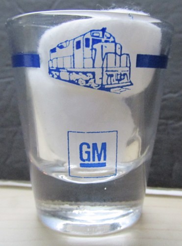 General Motors EMD Division Diesel Locomotive Advertising Whiskey Shot Glass