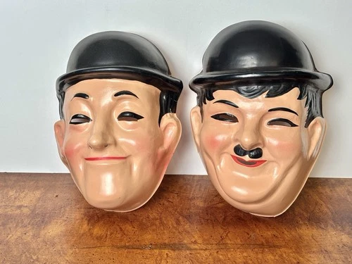 Rare Masks 60s Lauren & Hardy Larry Harmon Pictures Carnival Masks