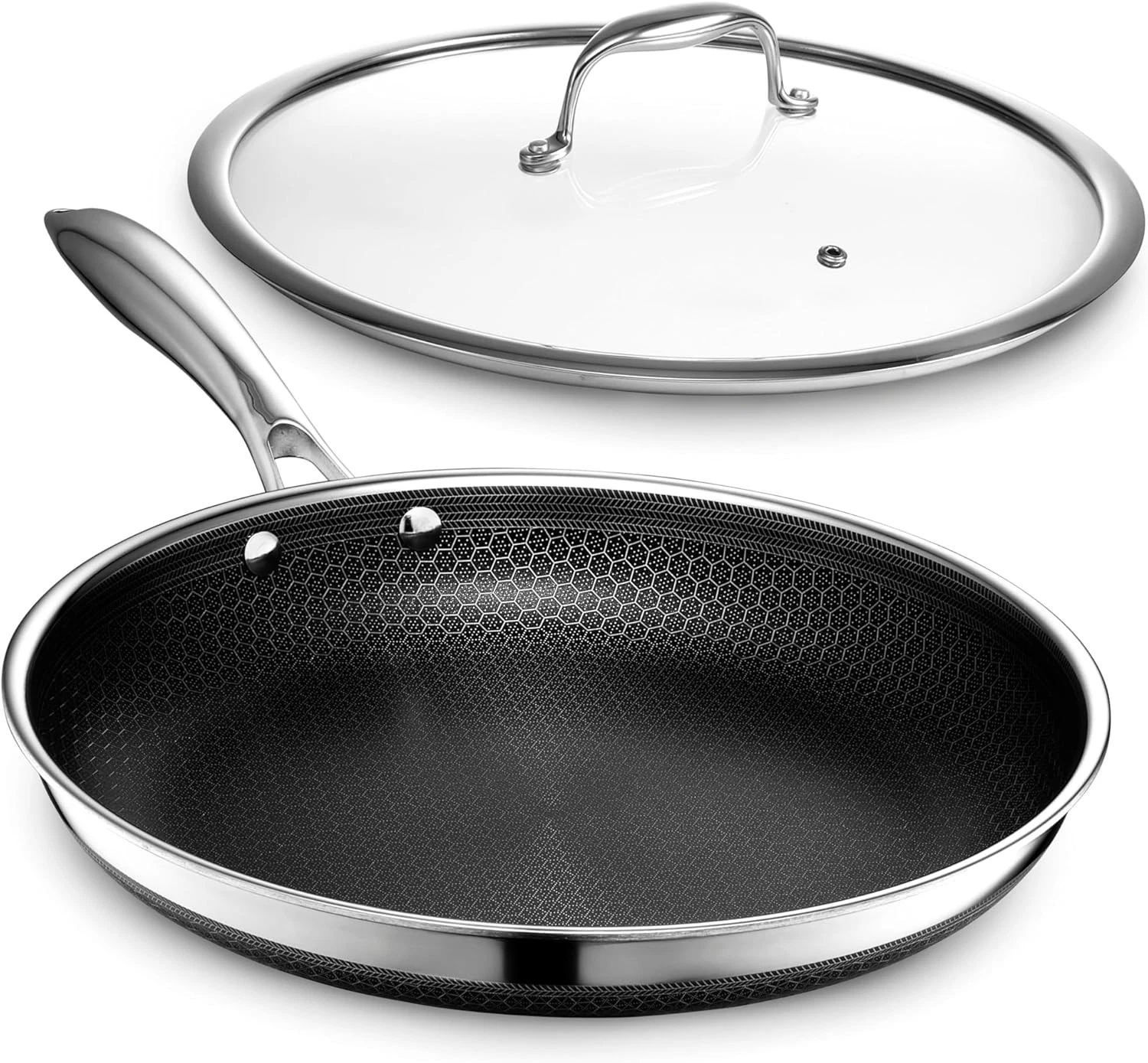 HexClad Hybrid Nonstick 12-Inch Frying Pan with Tempered Glass Lid - $199 MSRP
Opens in a new window