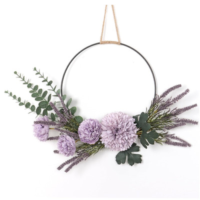 LOMOHOO Türkranz Frühling Sommer Trockenblumen Kranz 25cm Haustür Deko Natur