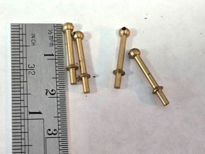 Ship Model Fittings Parts 4 Brass 13mm rail stanchions  w/ 1 hole