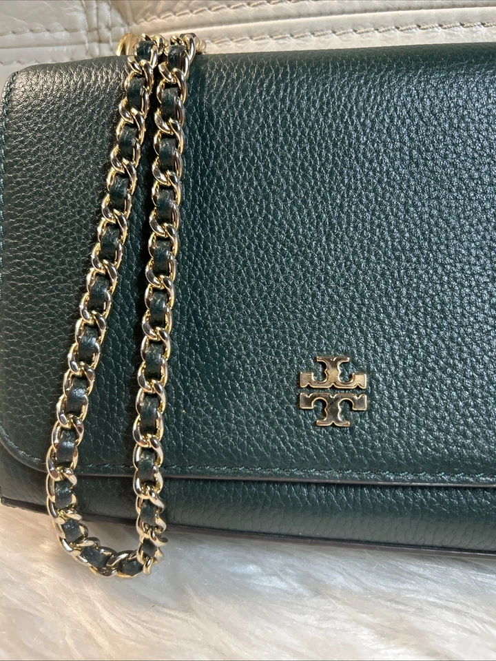 Tory Burch Mini Bag Small Green Carter Shrunken Shoulder & Crossbody Chain - Image 2 of 4