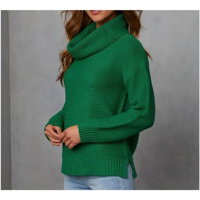 VICI green Denice knit turtleneck sweater - St. Patrick’s - chunky knit - size S - Image 1 of 4