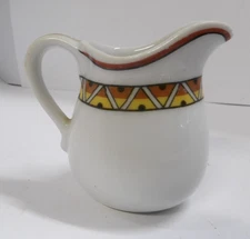 Vintage Fraunfelter China Creamer Pitcher – Art Deco Geometric Border – USA Pott
