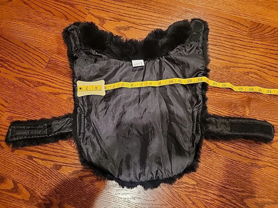 Dog Coat, Faux Fur, Black, Small - Image 4 of 4