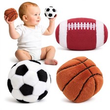 Baby Ball Toys for 0-6 Months - 3pcs Baby Soft Rattle Toys for Sensory Plus...