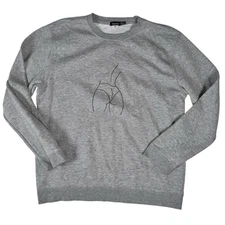 BOOHOO Gray Long Sleeve Crew Neck Graphic Sweatshirt Men's 24 US Large