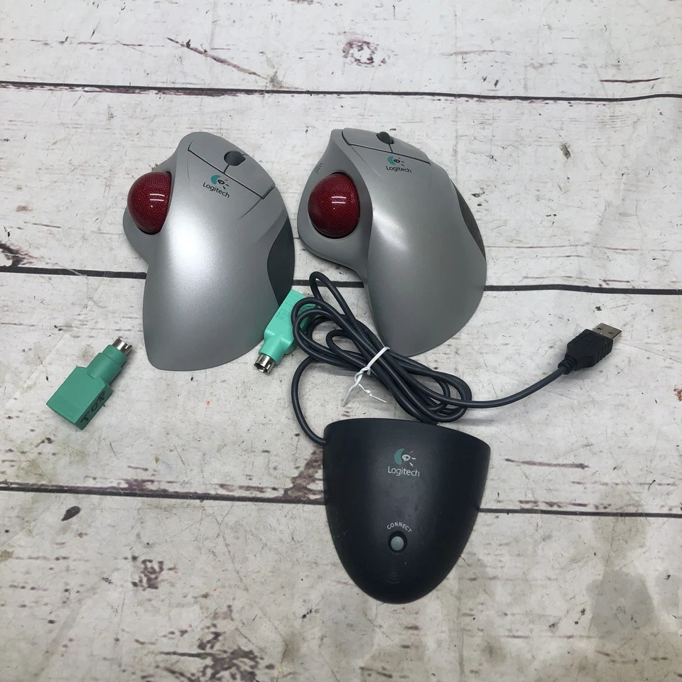 Logitech Cordless TrackMan Wheel Comp. Mouse Lot Not Tested For Parts Or Repair - Image 2 of 4