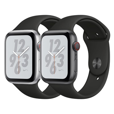 Apple Watch S4 Series 4 Nike+ GPS + Cellular Aluminum 44mm Case Black Sport Band | eBay