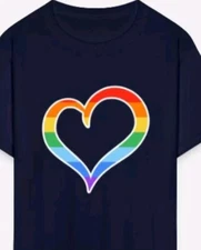 Rainbow Heart, Pride, Iron on, HTV, Transfer Vinyl for T-shirts 4x3 Holographic 