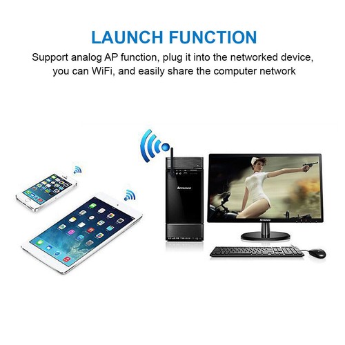 USB WiFi Adapter Wireless Network Card 150Mbps PC with Antenna Internet Dongle - Picture 9 of 12