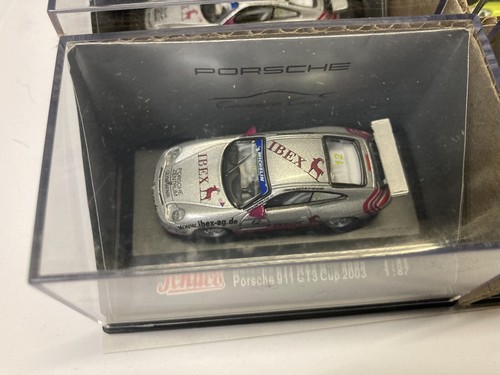 Caja de exhibición original de 24 coches modelo de carreras Schuco Porsche 1:87 GT3 996 Supercup - Imagen 14 de 23
