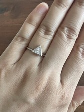 925 Sterling Silver Triangle CZ ring, size 6.