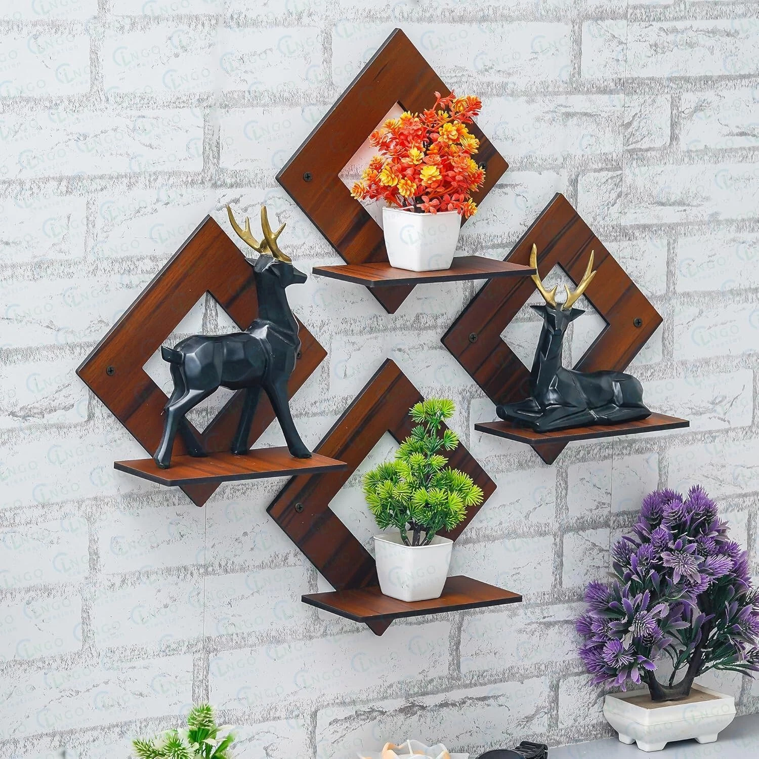 Ingo creation Wooden Wall Shelf Shelves Art Hanging Decor for Wall
Opens in a new window or tab