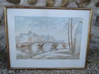 Ancien tableau dessin litho aquarelle signé STEINLEN numéroté 82/99 old drawing