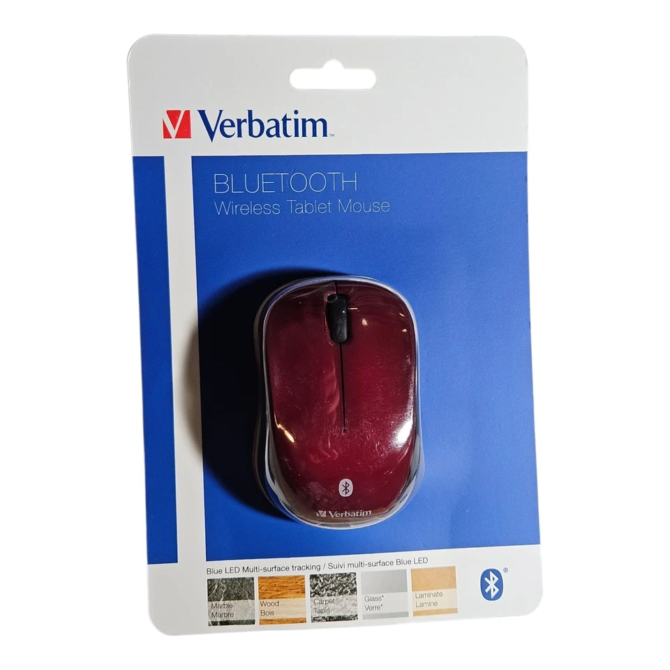 Verbatim Bluetooth Wireless Tablet Multi-Trac LED Mouse – Garnet - 70240 - Image 2 of 4