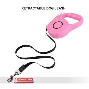 pink extendable dog lead