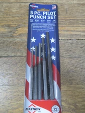 Mayhew PRO 5pc SAE Pilot / Roll Pin Punch Set USA 1/8" to 1/4" #62282
