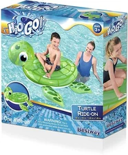 Bestway H2O Go! One Ride-On Turtle Ride-On Inflatable Pool Float 55x55"