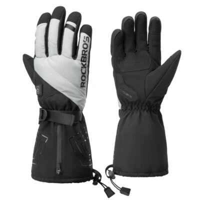 ROCKBROS Elektrische Beheizte Handschuhe Winter Warme Touchscreen Motorrad USB