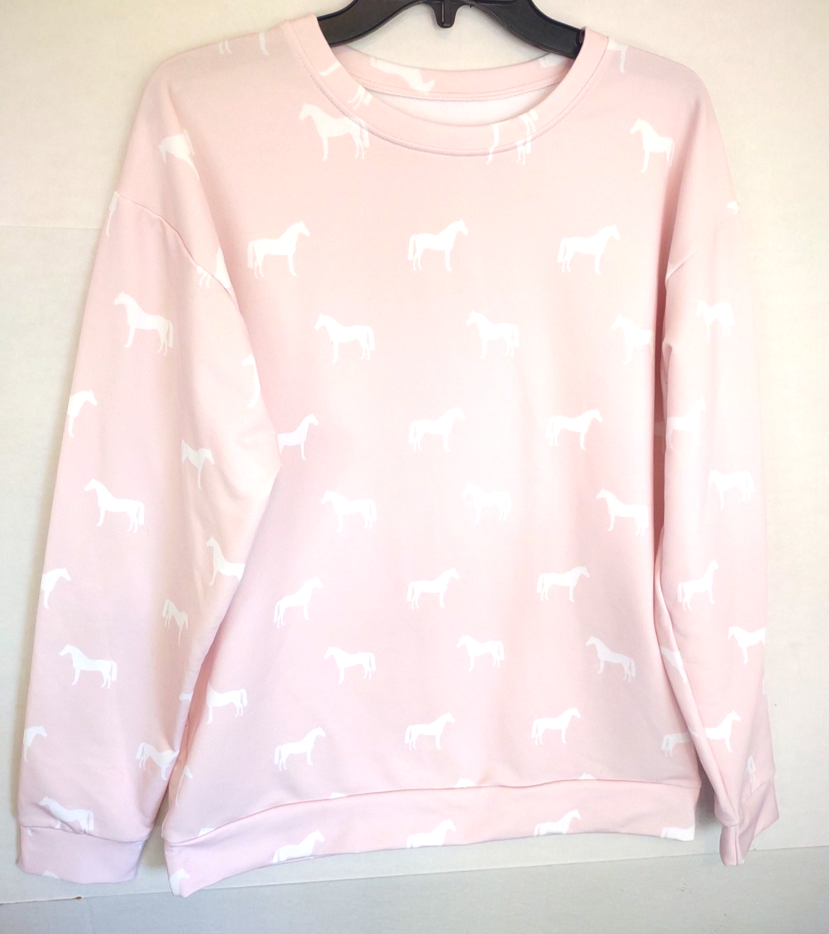 Maglione girocollo The Painting Pony donna L rosa stampa cavallo allover cowgirl