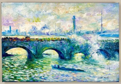 Claude Monet (Handmade) Oil On Canvas Signed & Stamped Painting