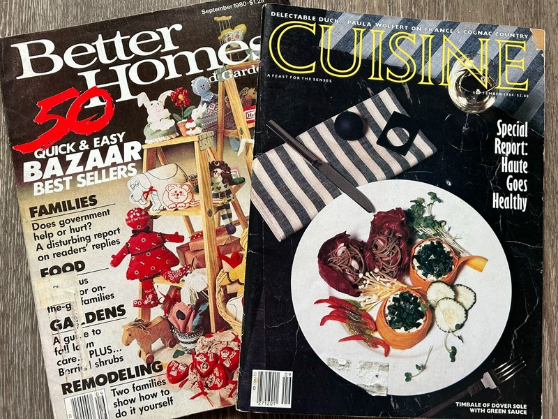 Better Homes and Gardnens magazine 1980 and Cuisine mag 1984 free pri ship
