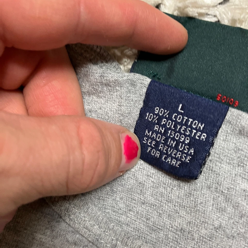 Vintage Trader Bay Shirt Medium Gray Tank Top Gym Lift Muscle USA 90s - Image 3 of 4