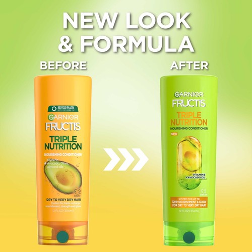 (3 pack) Garnier Fructis Triple Nutrition Nourishing Conditioner , 12 fl oz - Picture 5 of 9