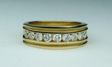 0.90 Ct Real H-VS1 Diamond Engagement Men's Band Solid 14K Yellow Gold Size 11