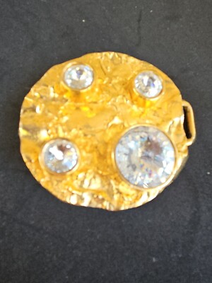 Vintage Alexis Kirk Gold Metal Belt Buckle Vintage Alexis Kirk Gold & Silver Tone Statement Belt: Faux  main image 2