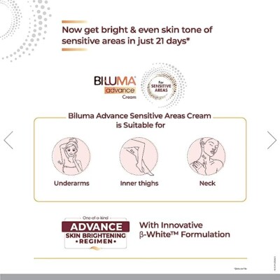 BILUMA Advance Sensitive Areas Brightening Cream For Even Skin Tone & Glow 25g