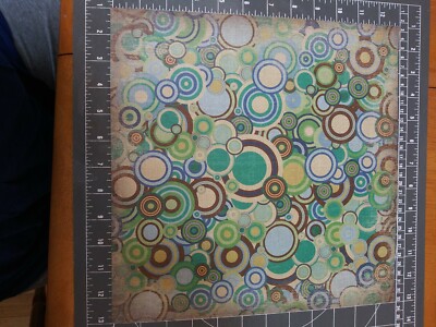 12'' Scrapbook Paper denim 4p Girlscout Brownie Blue Scout Green Circle 