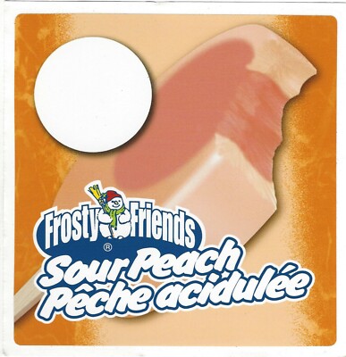 Frosty Friends Sour Peach Ice Cream Bar, Rare Ice Cream Truck Decal/Sticker