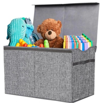 Victorich Extra large Callapsible Sturdy Kids Toy Box With Lid And Handles 