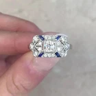 2.25Ct Vintage Art Deco style Lab Created Diamond Wedding 14K White Gold FN Ring
