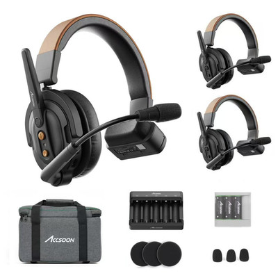 Accsoon CoMo SE 1H2R 400m Wireless Intercom Headset System Full Duplex 3-Person