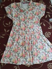 Floral Patterned Collared Dress Size 14