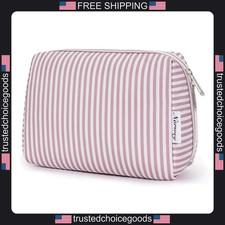 Narwey large striped makeup bag travel cosmet...