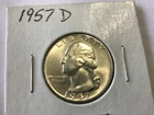 1957 d silver Washington quarter BU