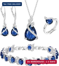 Jewelry Set for Bride, Sparkling Water Drop Cubic Zirconia Crystal Penda