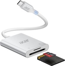 Acer SD Card Reader USB C, Dual Slots Type C to Memory Card Reader, Aluminum Mic