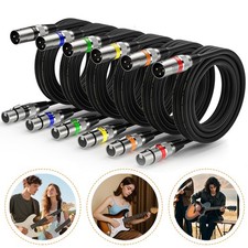 6 Stück XLR Kabel 3m Audio Mikrofonkabel DMX symmetrisch schwarz 3-Pin Anschluss