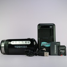 Videocamera HD portatile compatta Toshiba Camileo X150 nera testata set completo