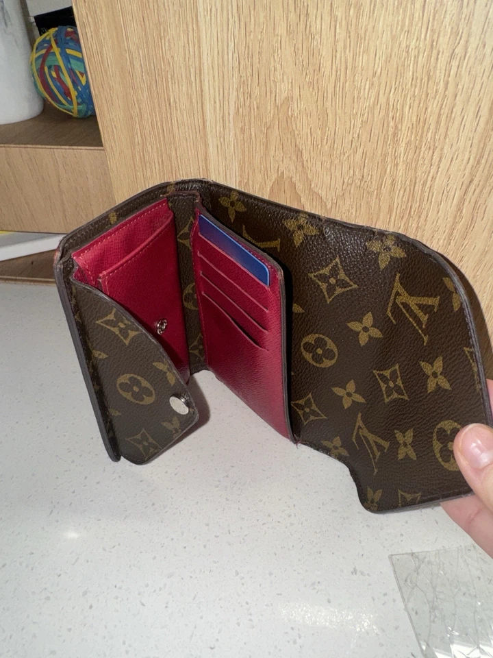 Бумажник компактный Louis Vuitton модель Marie Louise с монограммой холщовый фуксия розовый - Изображение 3 из 3