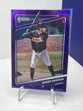 Dansby Swanson 2021 Donruss Baseball Purple Holo Parallel #66 Atlanta Braves