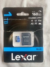 1TB Blue Micro SD Card Up to 160MB/s, microSDXC UHS-I Memory Card with SD Ada...